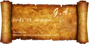 Grüll Aranka névjegykártya